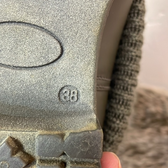 MIA Rain Boot Versatile Knit Accent Cuff grey/Olive Waterproof Lower-38-#0031 - Picture 10 of 14